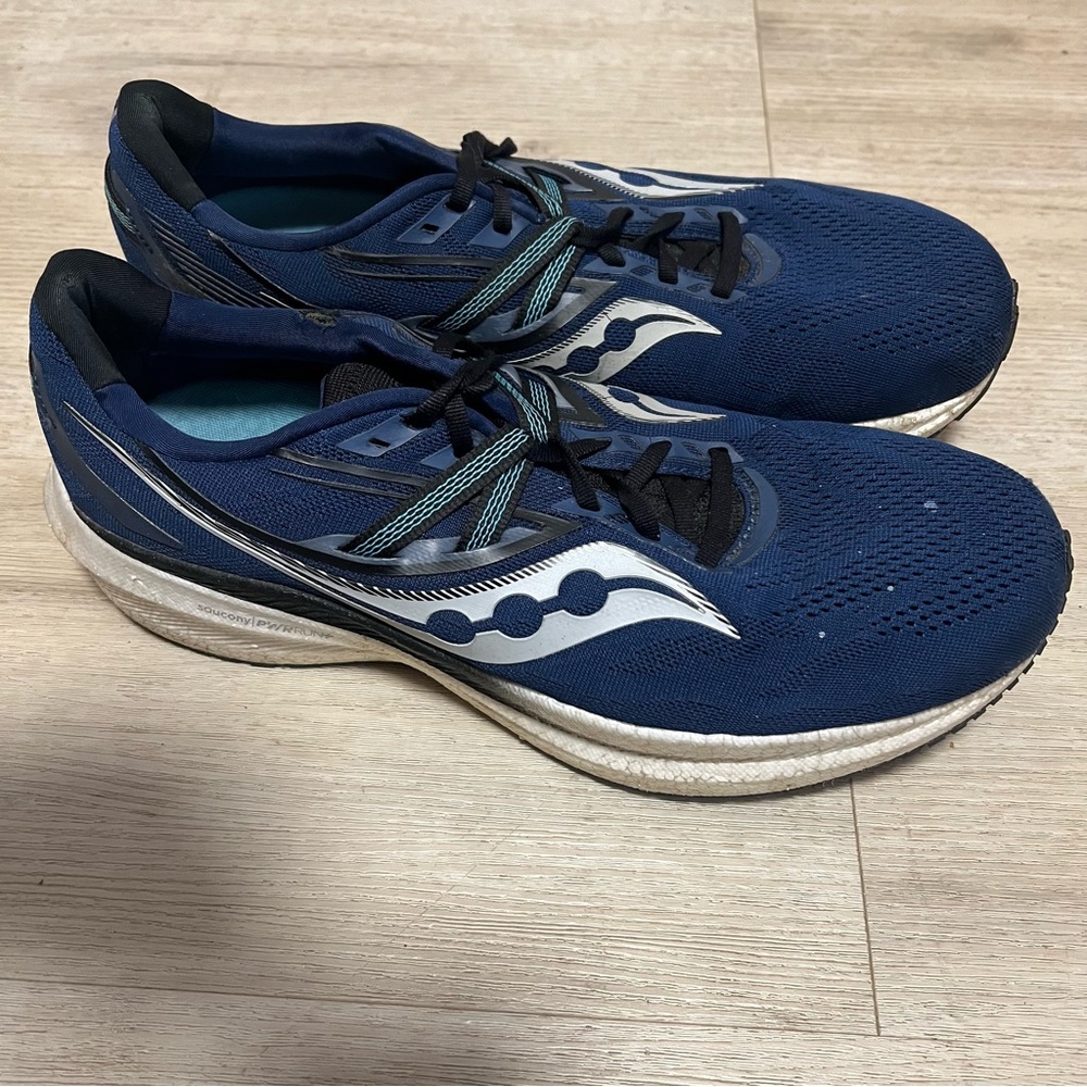 Saucony Triumph 20 Twilight Rain Running Shoes Size 12 Mens Blue